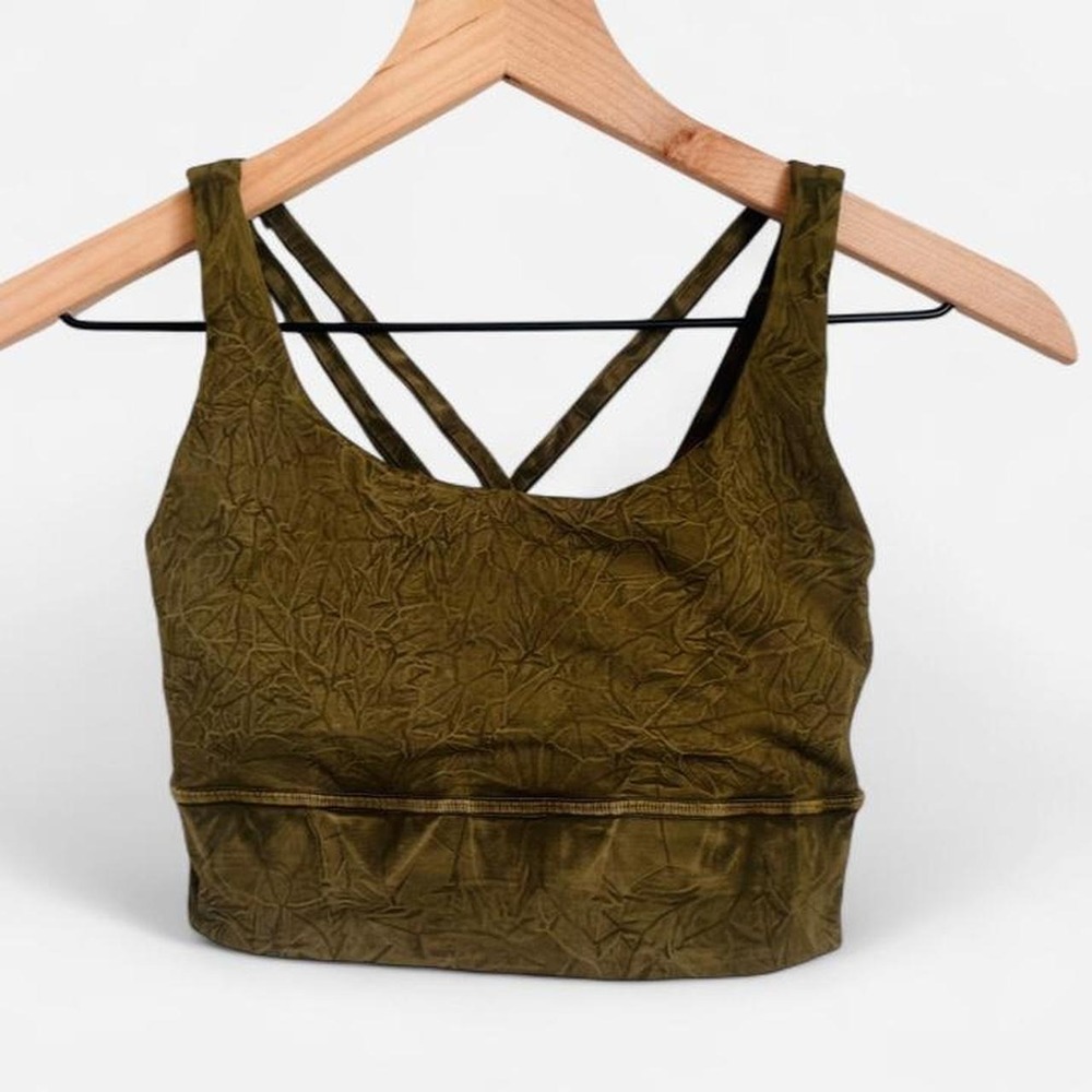 Lululemon Olive Green Textured Sports Bra - Size 6